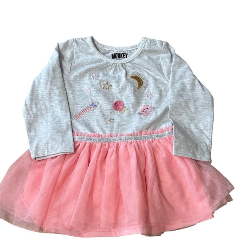 🟠Monkey Bars Baby Onesie with Gold Sun and Moon